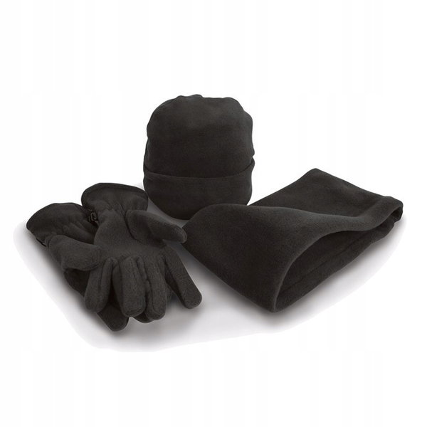 Zestaw Zimowy Polartherm ( czapka, szalik, rękawiczki ) Czarny r. M