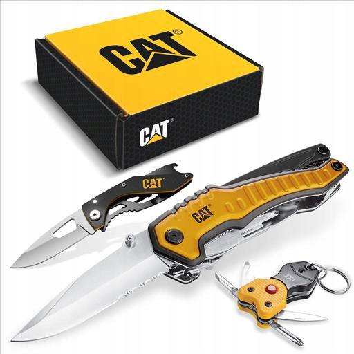 CAT Zestaw XL 3 szt. MultiTool 9w1, Nóż i Brelok 7w1