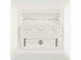 Adapter podtynkowy 3xRJ45 z klapkami przeciwkurzowymi ALANTEC