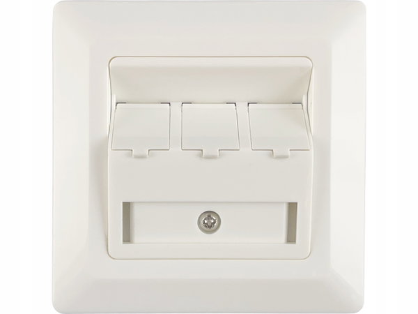 Adapter podtynkowy 3xRJ45 z klapkami przeciwkurzowymi ALANTEC