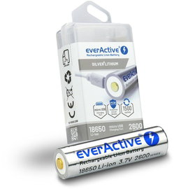 Akumulator 18650 Li-Ion 3,7V everActive 2600mAh (1 szt.) micro-USB z zabezp