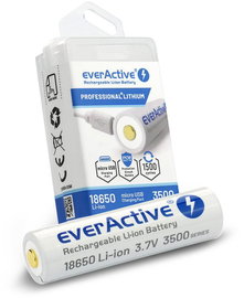 Akumulator 18650 Li-Ion 3,7V everActive 3500mAh (1 szt.) micro-USB z zabezp