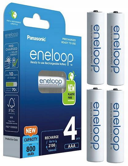 Akumulatorki R03 / AAA Panasonic Eneloop 800mAh BK-4MCDE/4BE (blister 4 szt