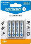 Akumulatorki AAA,800 mAh ready to use Silver 4szt