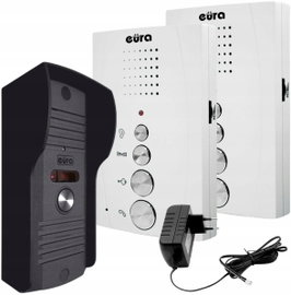 DOMOFON ''EURA'' ADP-51A3 ''DIFESA'' 1-rodzinny, 2 unifony, interkom, biały