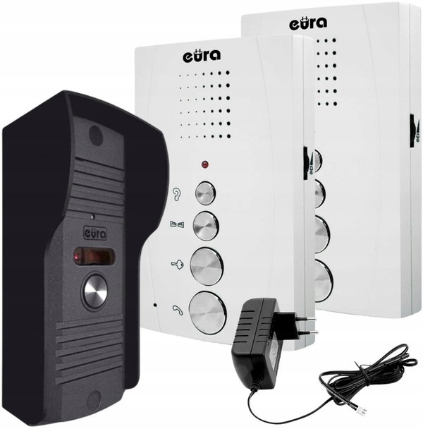 DOMOFON ''EURA'' ADP-51A3 ''DIFESA'' 1-rodzinny, 2 unifony, interkom, biały