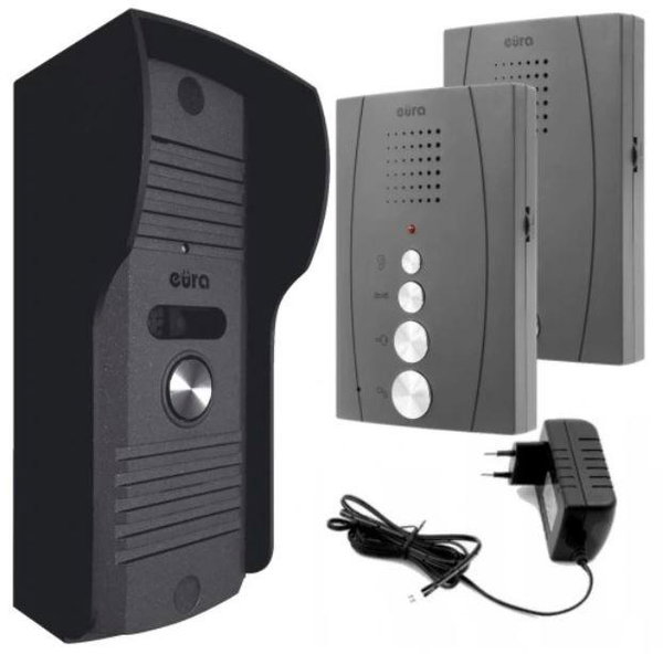 DOMOFON EURA ADP-51A3 DIFESA - 1-rodzinny, 2 unifony, interkom, grafit