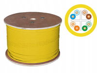 Kabel U/UTP kat.6 LSOH 4x2x23AWG B2ca 500m (ŻÓŁTA powłoka) INTERTEK (USA)