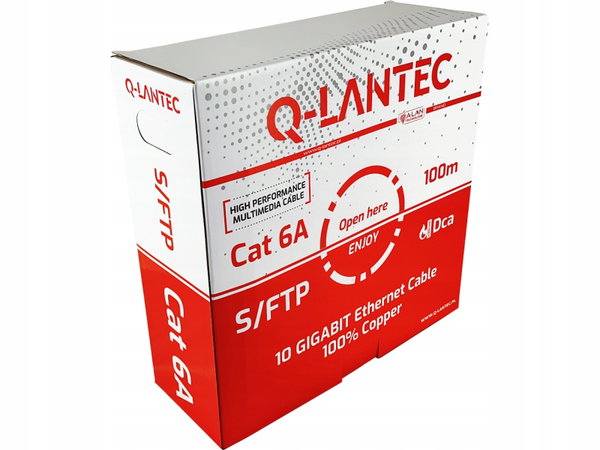 Kabel S/FTP kat.6A LSOH Dca 100m 4x2x23AWG (10Gb/s) Q-LANTEC