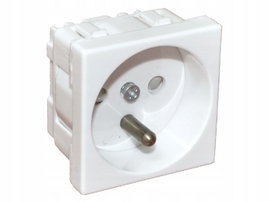 Gniazdo elektryczne 45x45, białe - 2P+Z ALANTEC - ALANTEC