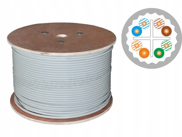 Kabel U/UTP kat.6A euroclass Dca LSOH 500m 25 lat gwarancji, badanie jakośc