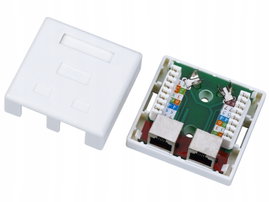 Gniazdo natynkowe STP kat.5e 2xRJ45 ALANTEC - ALANTEC