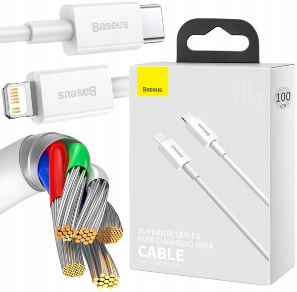 KABEL USB-C -> Lightning / iPhone Baseus Superior CATLYS-A02 1m 20W PD Quic