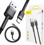 KABEL USB-A -> USB-C Baseus Cafule CATKLF-BG1 100cm 3A QC 3.0 CZARNO-SZARY