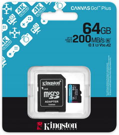 Karta pamięci microSD 64GB Kingston CanvasGo! Plus 200MB/s A2 U3 V30 + adap