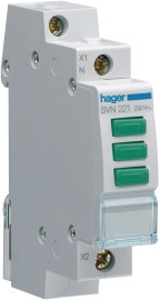 Lampka sygnalizacyjna, 230V AC, 3 x Zielony LED HAGER SVN221