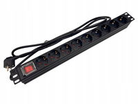 Listwa zasilająca 19" 230V - 9 gniazd (typu F - CEE 7/3 schuko), z wyłączni