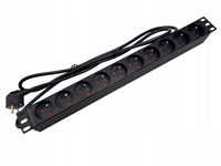 Listwa zasilająca 19" 230V - 10 gniazd (typu E - CEE 7/5), kabel 1,8m CEE 7