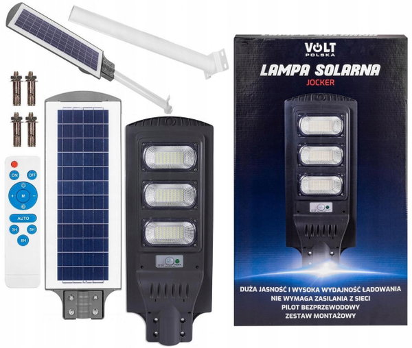 Lampa solarna VOLT POLSKA JOCKER 120 + panel 12W + 12.000mAh + pilot