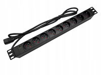 Listwa zasilająca 19" 230V - 9 gniazd (typu E - CEE 7/5), kabel 1,8m C20 AL