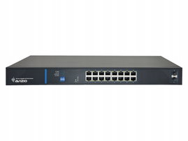 Niezarządzalny przełącznik (switch) 16 portów RJ45 PoE+ 1Gb/s + 2 porty SFP