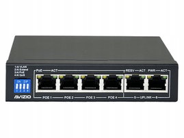 Niezarządzalny przełącznik (switch) 4 porty RJ45 PoE 1Gb/s + 2 porty RJ45 U