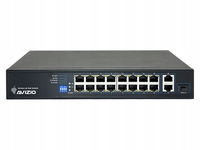 Niezarządzalny przełącznik (switch) 16 portów RJ45 PoE 100Mb/s + 2 porty RJ