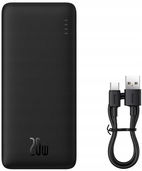 Powerbank Baseus Airpow PPQD090001 10000mAh 20W PD QC 20W USB-A USB-C + kab