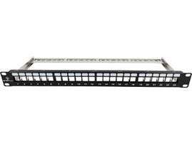 Patch panel pusty 19" modularny 24 porty 1U z podporą, niewyposażony ALANTE