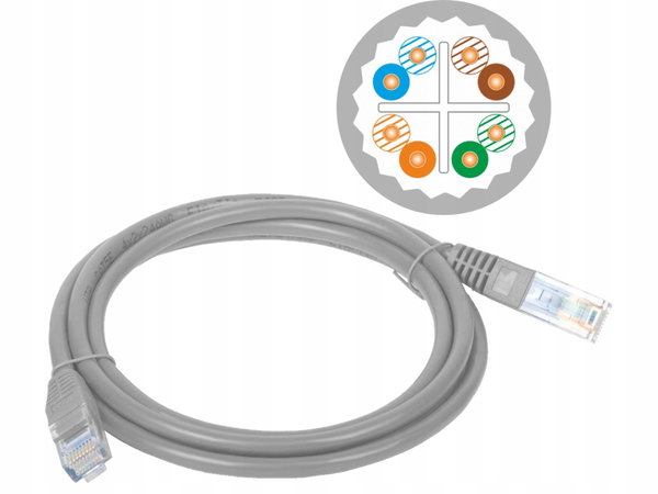 Patch-cord U/UTP kat.6A LSOH 2.0m szary ALANTEC