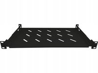 Półka stała 19" 1U głęb. 280mm, czarna, 2 punkty mocowania ALANTEC