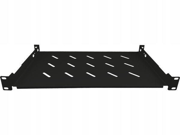 Półka stała 19" 1U głęb. 280mm, czarna, 2 punkty mocowania ALANTEC