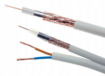 Przewód kabel koncentryczny z zasilaniem do CCTV BIAŁY K60+2x0,5mm2 1m