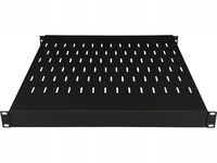 Półka regulowana 19" 1U głęb. 500-900mm, czarna, 4 punkty mocowania ALANTEC