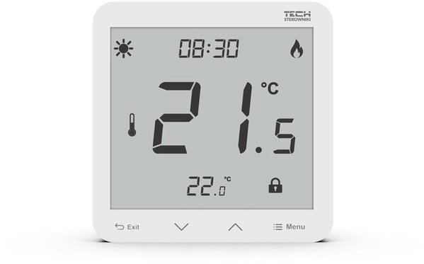 Przewodowy dwustanowy regulator pokojowy podtynkowy biały ST-297z v3 Tech