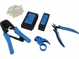 Specjalistyczny zestaw narzędzi instalatorskich w walizce (tester, nóż LSA,