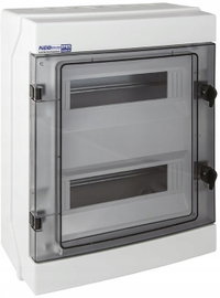 Rozdzielnica hermetyczna modułowa (500V AC, 1000V DC) 2x12 natynkowa (N+PE)