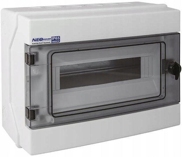 Rozdzielnica hermetyczna modułowa (500V AC, 1000V DC) 1x12 natynkowa (N+PE)