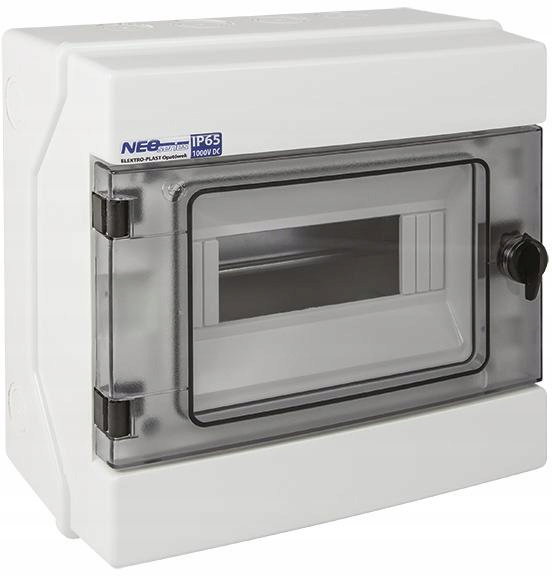 Rozdzielnica hermetyczna modułowa (500V AC, 1000V DC) 1x8 natynkowa (N+PE)