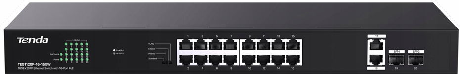 SWITCH POE TENDA TEG1120P-16-150W