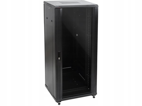 Szafa 24U 600x600, drzwi przednie szklane, osłona tylna metalowa pełna, zam