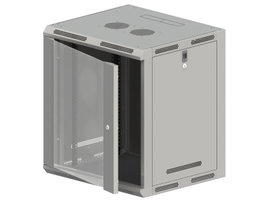Szafa wisząca 19" 15U 600x600, niedzielona, drzwi szklane jednoskrzydłowe,