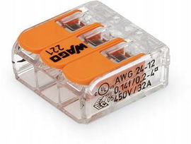 Szybkozłączka uniwersalna LINKA/DRUT 3x 0,2-4mm2 WAGO 221-413 (Paczka 50szt