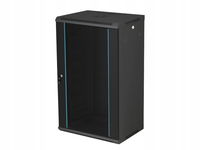 Szafka rack wisząca 19" 18U 600x450, niedzielona, drzwi szklane jednoskrzyd