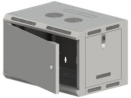 Szafa wisząca 19" 6U 600x500, niedzielona, DRZWI METALOWE jednoskrzydłowe,