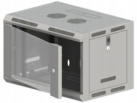 Szafa wisząca 19" 9U 600x500, niedzielona, drzwi szklane jednoskrzydłowe, t