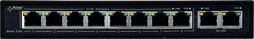 SWITCH POE PULSAR S108 10-PORTÓW 8xPoE + 2xUPLINK