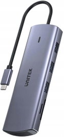 Unitek Hub 9w1 USB C Gigabit Ethernet HDMI VGA 3x USB A czytnik PD 100W