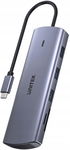 Unitek Hub 9w1 USB C Gigabit Ethernet HDMI VGA 3x USB A czytnik PD 100W
