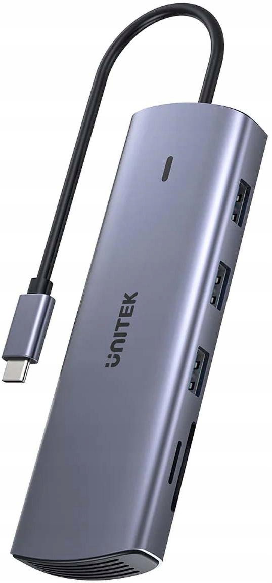 Unitek Hub 9w1 USB C Gigabit Ethernet HDMI VGA 3x USB A czytnik PD 100W